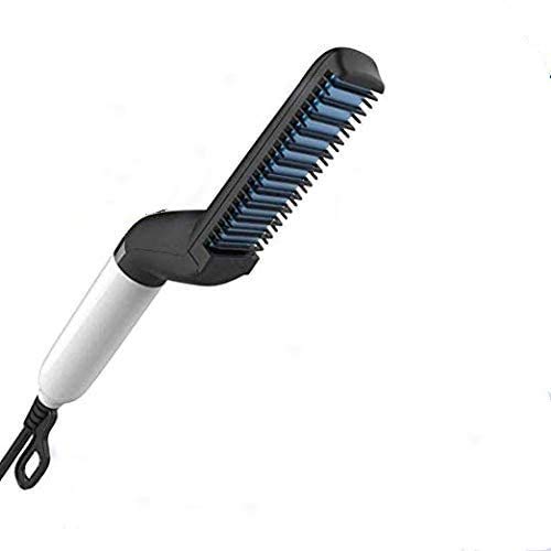 Plancha de barba eléctrica para hombres Cutie Academy - Peine de peinado rápido profesional para cabello de barba sin frizz - Control de calefacción iónico de cerámica