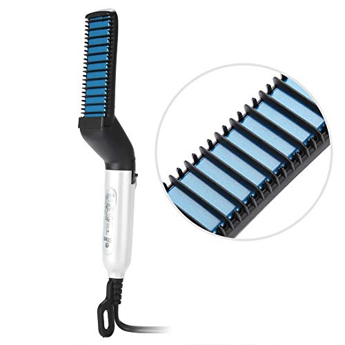 Plancha de Pelo para Hombres Peine para Rizar y Alisar Cabello Multifuncional Cepillo Liso Hair Styler Salon Peluquería Styling Iron(eu)