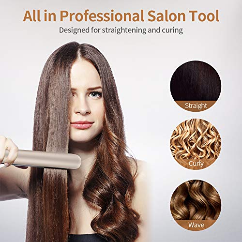 Plancha de Pelo Profesional, BESCHOI Revestimiento de Turmalina y Cerámica, Digital Suspensión 3D Proteína Vegetal Alisados Perfectos y Ondas y Rizos Naturales