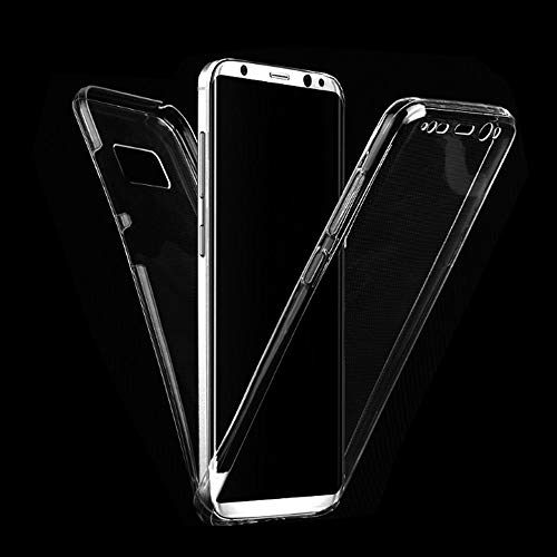 PLANETMOVIL [[ Compatible con Samsung Galaxy S8 + Plus ]] Funda de Cobertura Completa 360 DE Silicona Delantera + Trasera RIGIDA Doble 100% Transparente