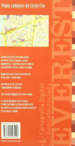 Plano callejero de Elche/Elx. Con Santa Pola, Els Arenals, L'Altet, Gran Alacant, La Marina, Torrellano, Parc Industrial. Mapa de carreteras de la Costa Blanca (Planos callejeros / serie roja)