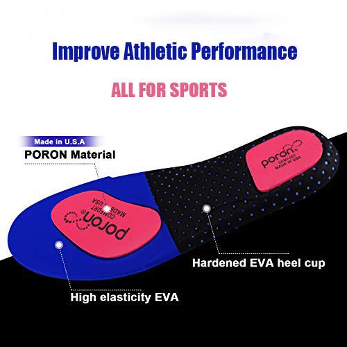 Plantilla de Deportiva para Hombres y Mujeres,Plantillas para Aliviar la Fascitis,Confort Amortiguadoras Cómodas para Trabajo, Absorben Los Golpes Reduciendo la Fatiga Muscular,Tamaño Cortable,35-48EU