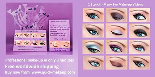 Plantillas de maquillaje rápido ORIGINALES 3 uds. + Muestra gratis de"Quick Eyeliner Stickies" 12 uds. Plantillas de maquillaje de ojos pegajosas pegatinas