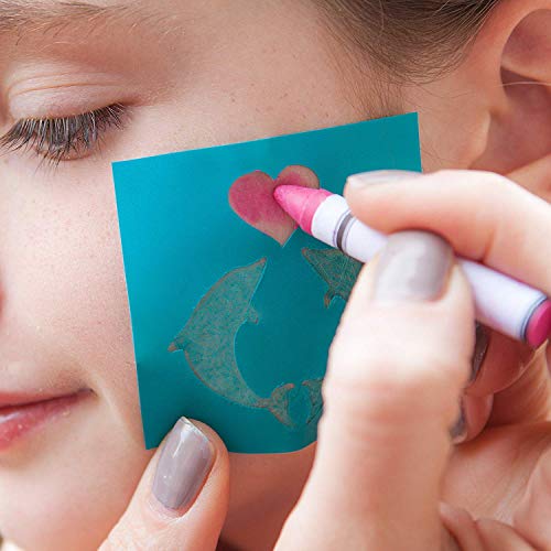 Plantillas en Forma de Stickers Para Pintura Facial (104 Piezas) Resistentes, Suaves, Flexibles y Fáciles de Despegar y Reusar. Perfectas Para Cumpleaños, Fiestas de Pijamas, Partidos de Fútbol, etc.