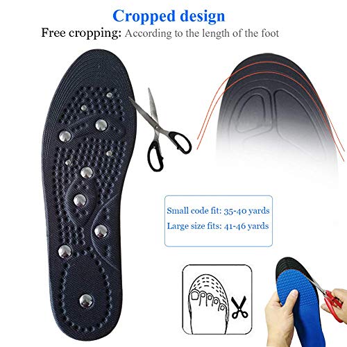 Plantillas magnéticas para el Cuidado de la Planta Plantar Masaje para Fascitis del pie Insertos para Zapatos con Espuma viscoelástica Freedom tamaño Recortado Mejora la Terapia del sueño