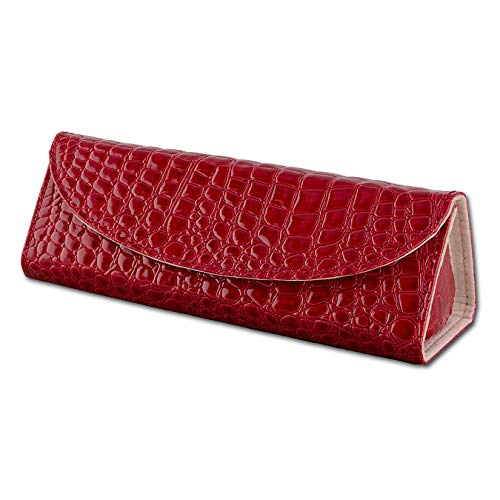 Plata Dream Viaje Joyero piel color rojo para pulseras, collares, pendientes y colgante joyas caja triangular para el transporte joyas lb173r