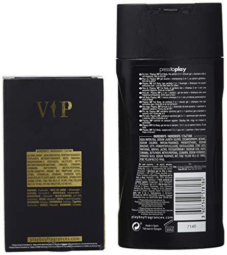 Playboy VIP Hom.EDT 60+Gel 250, Negro, Estándar
