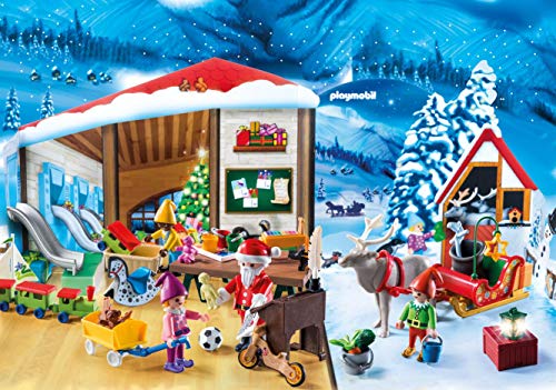 PLAYMOBIL Calendario de Adviento-9264 Taller de Navidad, Multicolor (9264)