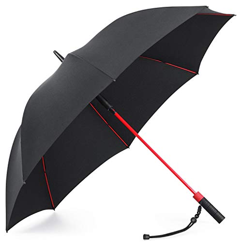 Plemo Paraguas Abierto Automático 8 Varillas Fibra de Vidrio Estilo de Golf Grande del Paraguas, 120 cm de Diámetro, Repelente al Viento