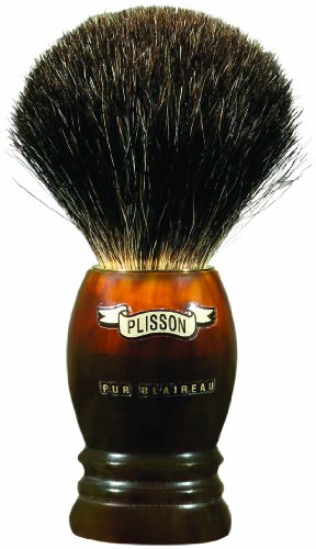 Plissons 955611 - Brocha de afeitar (pelo de tejón gris, tamaño 10, montura alta de concha)