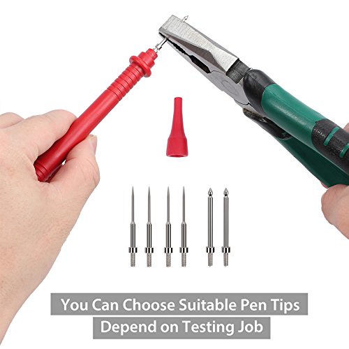Plomo de Prueba de Multimetro 12 pcs Puntas de Prueba Electrónicas Kit de Accesorios con Enchufes de Banana Puntas de Sonda Intercambiables y Pinzas de Cocodrilo para Multímetros Electricistas