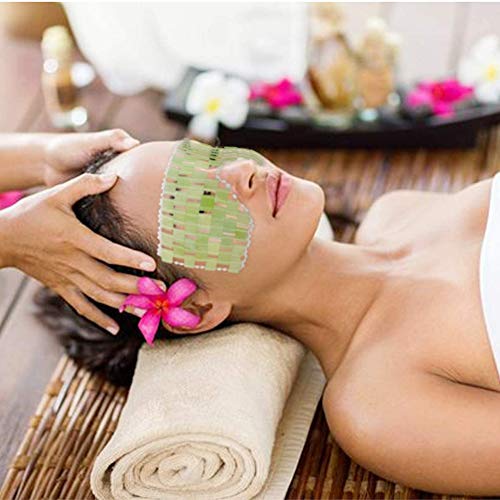 PLUS PO Cubierta De Ojos para Dormir De Jade Natural, Venda para Los Ojos, Enfriamiento De Jade, Antienvejecimiento para Mujeres, Ojos Hinchados, Círculos Oscuros, Calmar La Fatiga Ocular C,1