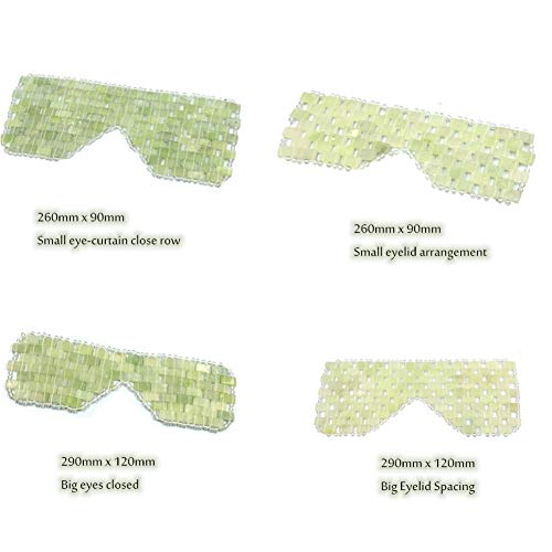 PLUS PO Cubierta De Ojos para Dormir De Jade Natural, Venda para Los Ojos, Enfriamiento De Jade, Antienvejecimiento para Mujeres, Ojos Hinchados, Círculos Oscuros, Calmar La Fatiga Ocular C,1