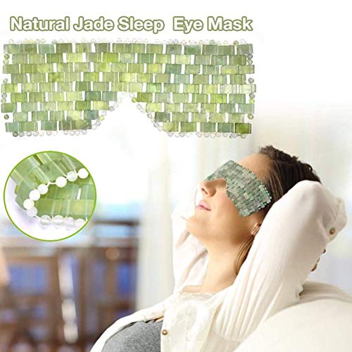 PLUS PO Cubierta De Ojos para Dormir De Jade Natural, Venda para Los Ojos, Enfriamiento De Jade, Antienvejecimiento para Mujeres, Ojos Hinchados, Círculos Oscuros, Calmar La Fatiga Ocular C,1