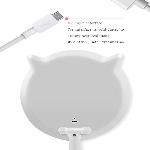 Pn&cc Espejo de Maquillaje de LED, función Inteligente de Carga por USB del Armario de Base táctil 10X tocador/Amante/Madre/Novia, White