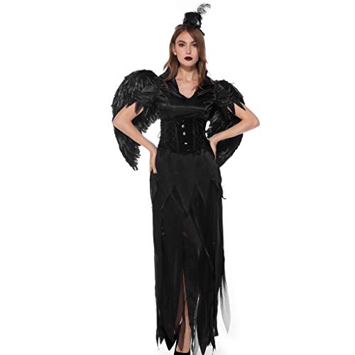 Poachers Vestido para Mujer Manga Corta Vestido de Cosplay de Halloween de ángel Negro para Mujer Vestidos Verano Mujer Tallas Grandes Cortos Vestidos de Fiesta Mujer Sexy