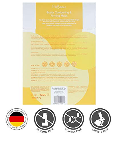 PoBeau Tratamiento Intensivo, Tratamiento de Glúteos Push-up, Mascarilla de Hidrogel para Glúteos con Efecto Lifting que se Ajusta y Aprieta Gracias al Ingrediente Activo Actigym, 5 x 12 ml