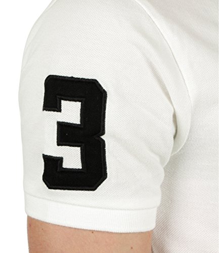 Polo Ralph Lauren 710688970003 Big Pony White Slim fit piquè di Cotone ss18 XXL