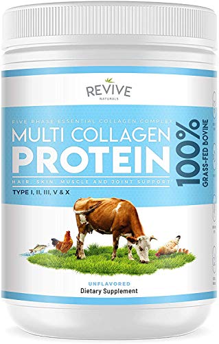 Polvo de Proteína Hidrolizada de Colágeno Múltiple (400g) - Tipos I, II, III, V y X - de Bovinos Alimentados con Pasto, Peces Silvestres, Caldo de Huesos Bovinos Alimentados con Pasto