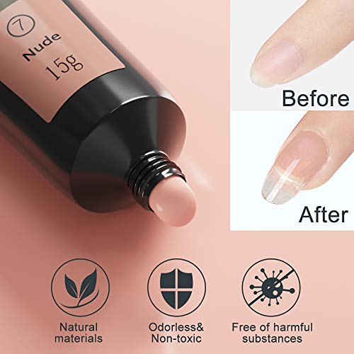 Polygel Kit Uñas De Gel, Jane Choi 3 Colores Poligel UñAs Gel Para Uñas Uv Gel Polygel (Blanco, Rosa Desnudo, Transparente)+100 Uñas Postizas+Limas De Uñas+Separador, Nail Art Gel Acrigel Para Uñas