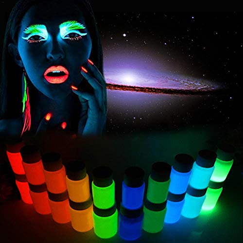 popchilli Set De Pintura Corporal Pintura Facial Fluorescente, Super Bright UV Body Paint Glow In The Dark, Paleta De Pintura Corporal De Neón