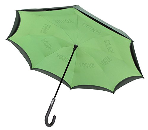Por fin un paraguas que evita que nos mojemos al salir o al entrar del coche. Paraguas Vogue Invertido reversible con doble capa. Antiviento.