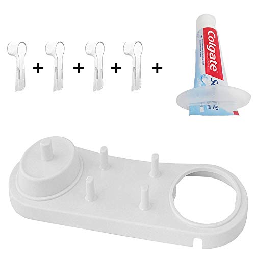 Porta cepillo de dientes Incluye 4pieza fundas para cabez eléctricos Oral-B,soporte para cabezales para cabezales eléctricos Oral-B 1 herramienta para pasta de dientes apretujada