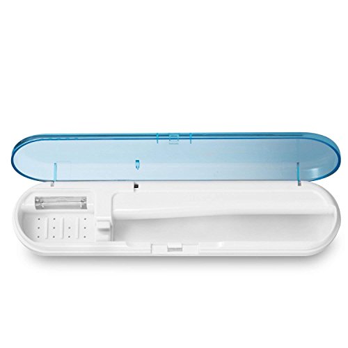 Porta Cepillos de Dientes, ENDARK saludable doble luz esterilizador y organizador de limpieza de viajes cepillo de dientes sanitizing temporizador almacenamiento titular (Azul)
