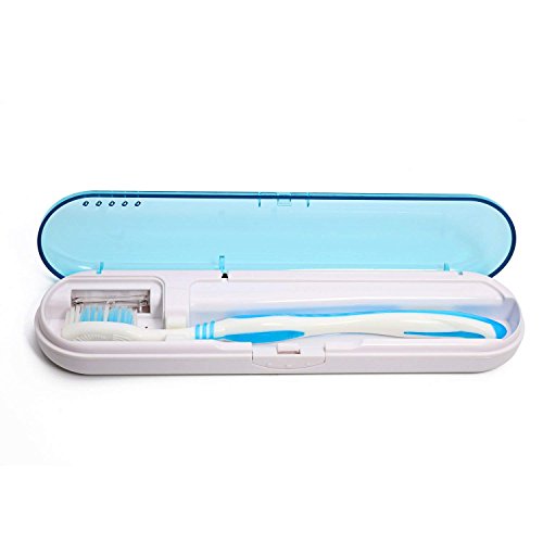 Porta Cepillos de Dientes, ENDARK saludable doble luz esterilizador y organizador de limpieza de viajes cepillo de dientes sanitizing temporizador almacenamiento titular (Azul)