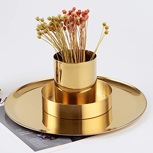 Portalápices organizador de escritorio, soporte dorado para bolígrafos, contenedor de papelería de escritorio, jarrones de mesa, maceta de flores,acero inoxidable, color dorado