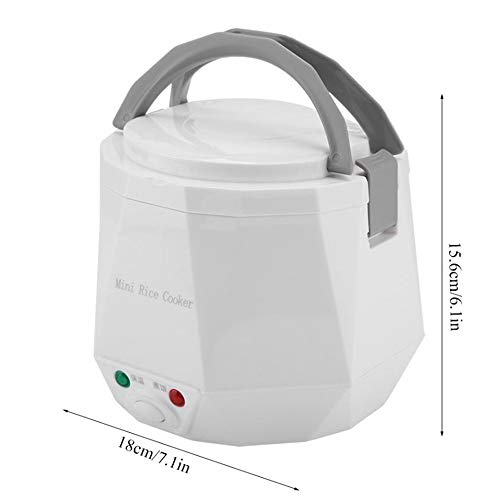 Portátil De 12V / 24V De Coches Camión Eléctrico Hot Pot Con Car Line Antiadherente Olla Interior Viaje Mini Cocina Para 1-2 Personas Cocina Sopa Arroz Harina Avena - Guisos Coche Sólo (Car-White)