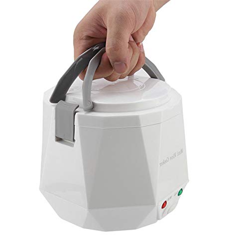 Portátil De 12V / 24V De Coches Camión Eléctrico Hot Pot Con Car Line Antiadherente Olla Interior Viaje Mini Cocina Para 1-2 Personas Cocina Sopa Arroz Harina Avena - Guisos Coche Sólo (Car-White)