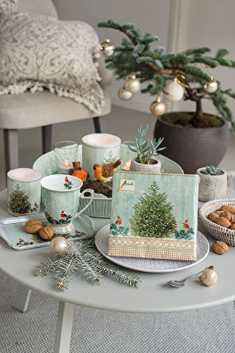 Portmeirion Ambiente Taza de Navidad Little Robins & Christmas Tree Mug 0.25L Fine Bone China