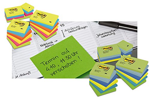 Post-it 654 Canary Yellow Notas Adhesivas Bloc notas, 100 hojas/bloc en packs de 12 blocs