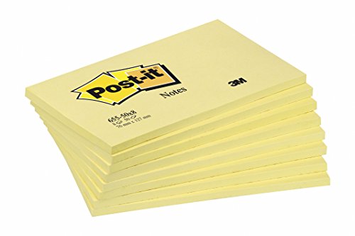 Post-It Notes Yellow Etiqueta autoadhesiva paquete de 12 unidades, Single, 127 x 76 mm, Amarillo