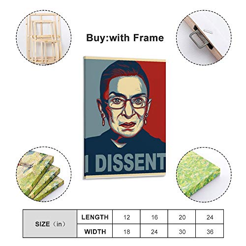 Pósteres y impresiones sobre lienzo de DRAGON VINES I Dissent Ruth Bader Ginsburg, 30 x 45 cm