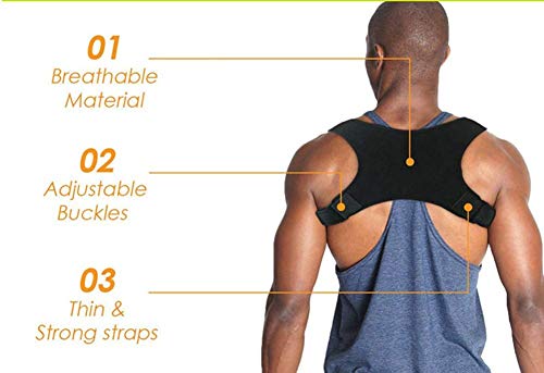 Postura cómoda Ortesis Soporte de Apoyo Alisador de Espalda para Mujer Corsés Adhesivo Vendaje Ajustable Terapia física Soporte de Espalda Negro