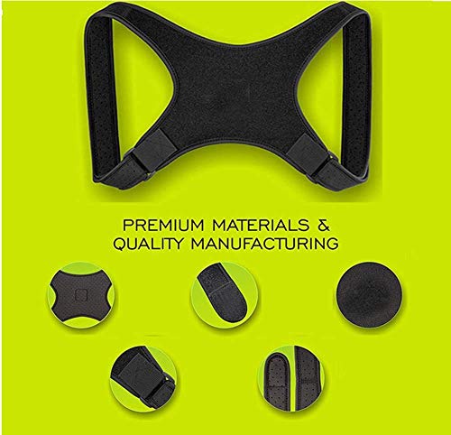 Postura cómoda Ortesis Soporte de Apoyo Alisador de Espalda para Mujer Corsés Adhesivo Vendaje Ajustable Terapia física Soporte de Espalda Negro