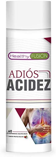 Potente antiácido y antirreflujo estomacal | Inhibe el ácido gástrico y protege el estómago | Mejora la salud del sistema digestivo | Alivio rápido y duradero | 60 masticables sabor frutos rojos