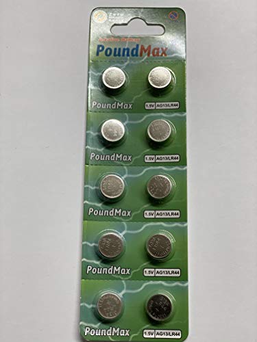 PoundMax® 10 pilas de botón alcalinas AG13 LR44 1,5 V