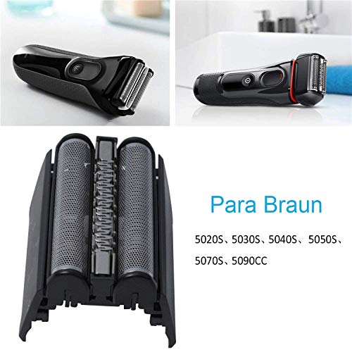 Poweka 52B - Cabezal de afeitadora para afeitadora eléctrica Braun Serie 5 - Cabezal de recambio compatible con 5020S 5030S 5040S 505050S 5070S 5090CC Serie 52B 52S