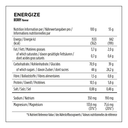 PowerBar PWBB21442443 Energize Bar, Sabor Berry, Infantil, marrón, 55 g (25 Pack)