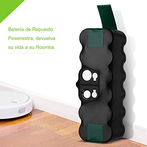 Powerextra Batería de Reemplazo para iRobot Roomba 4500mAh Ni-MH 14.4V Batería Series 510 530 535 540 550 560 570 580 610 760 770 780 800 870(con 1 par de cepillos de rodillos)