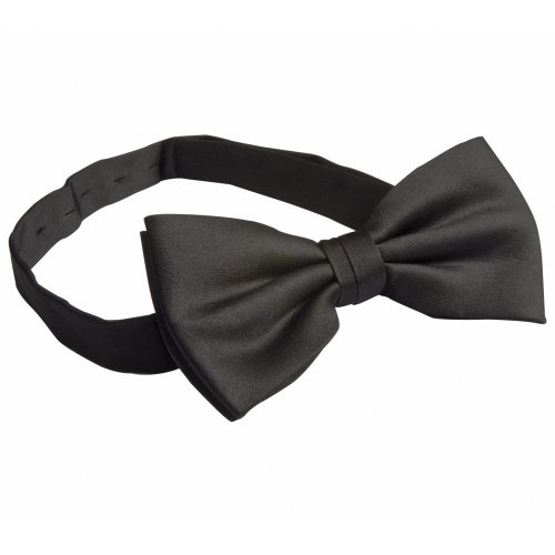 Premier Tie - Pajarita Lisa Unisex Hombre Mujer - Trabajo/Negocios/Fiesta (Talla Única) (Negro)