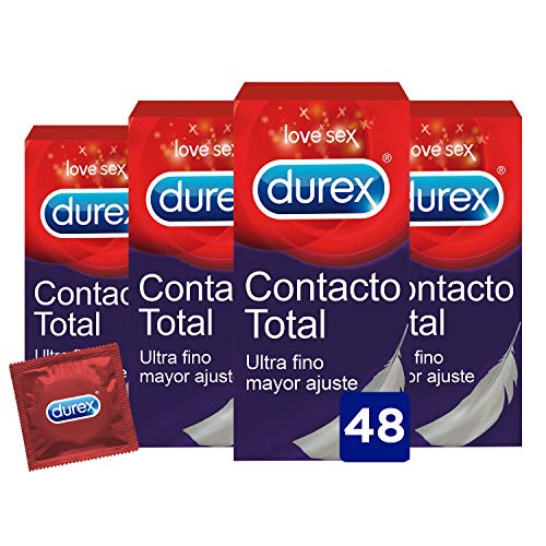 Preservativo Durex Sensitivo Contacto Total 48 Condones - Ultra Fino para un mayor ajuste y sensibilidad