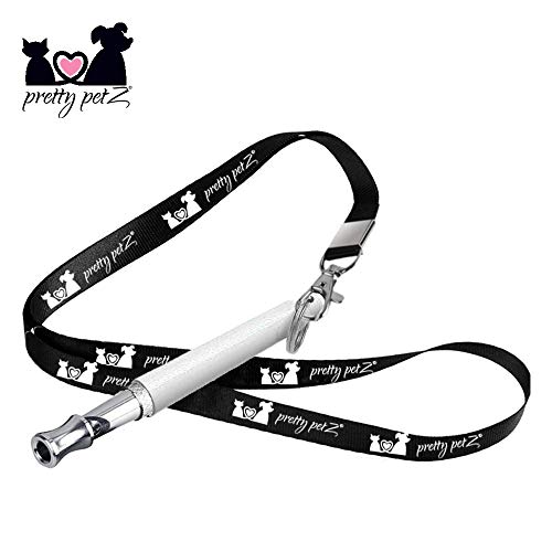 pretty petZ Silbato para Perros prémium, Accesorio óptimo para un Entrenamiento Efectivo de Perros y una educación para Cachorros, Alta frecuencia Ajustable, ultrasonido, Libro electrónico Gratis