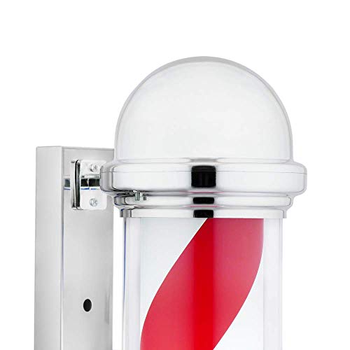 PrimeMatik - Poste de barbero Luminoso y Giratorio para peluquerías de 155 x 650 mm