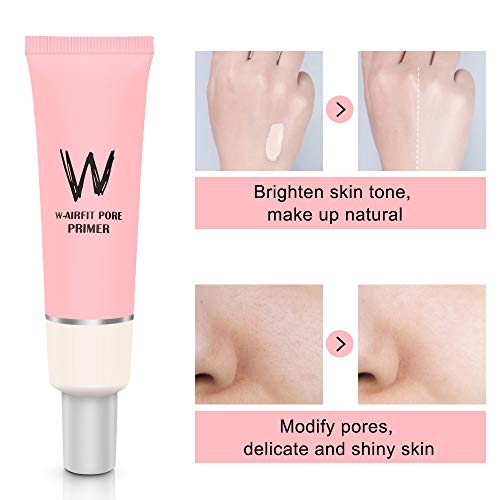 Primer de Poros Corrector Cubierta de Crema Maquillaje Fundación Facial Grandes Poros Cubierta Perfecta Piel Imprimación Instantánea Sin Poros Hidratante para Mujeres y Niñas