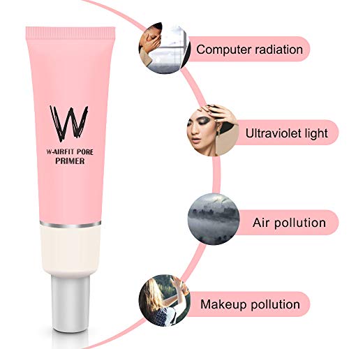 Primer de Poros Corrector Cubierta de Crema Maquillaje Fundación Facial Grandes Poros Cubierta Perfecta Piel Imprimación Instantánea Sin Poros Hidratante para Mujeres y Niñas