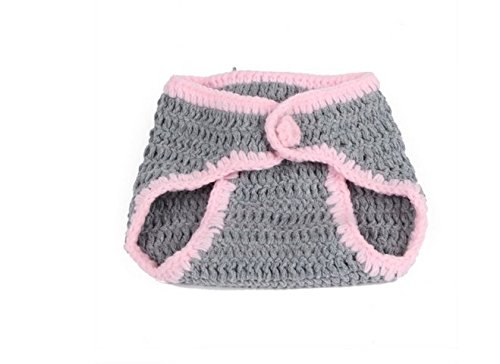 Primi bébé Lovely Gris Style de lapin tricoté Chapeau Ensemble pantalon et petit Costume Photographie Vêtements